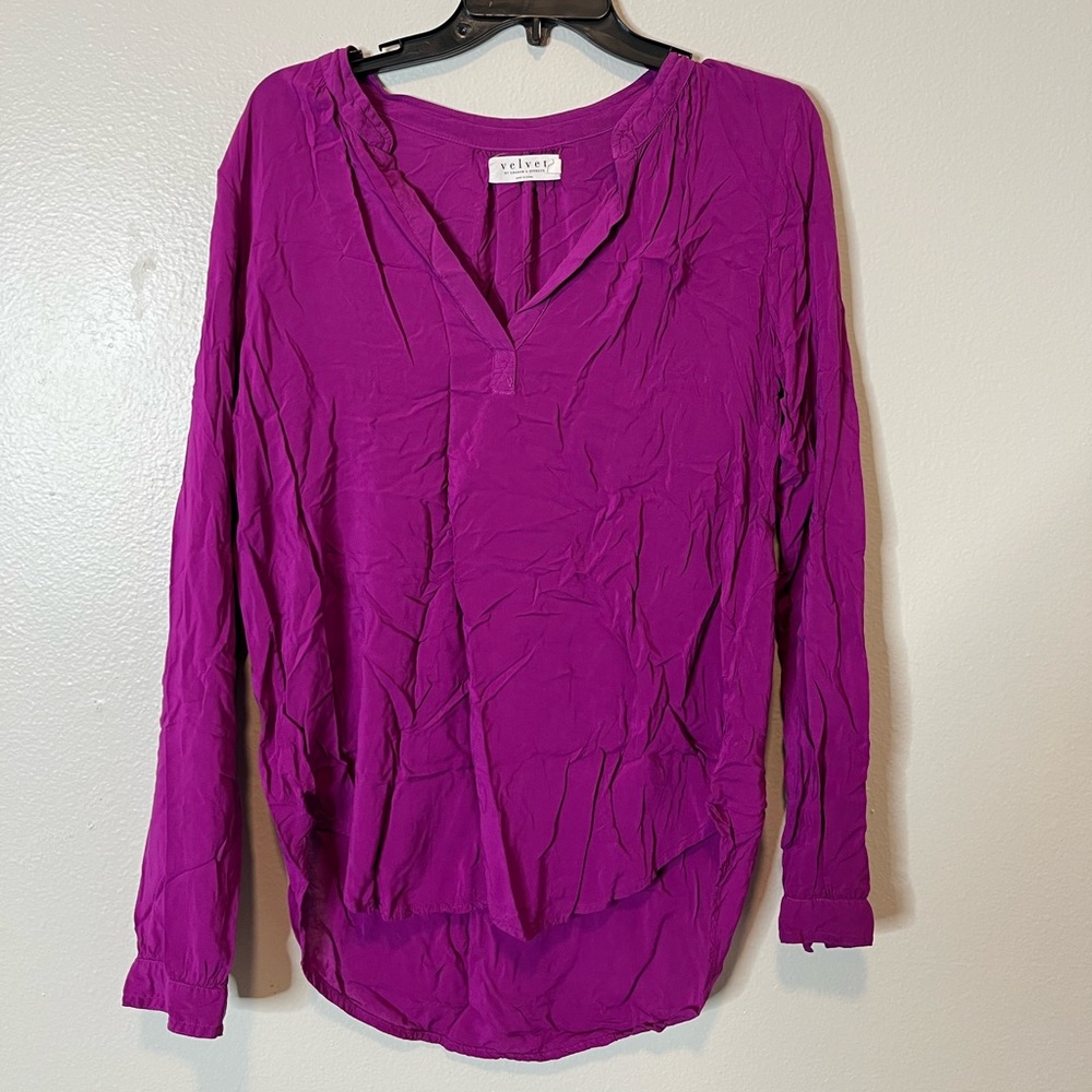 Purple, wrinkly from packing, still in good condition